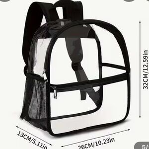 Clear Black Trim Backpack